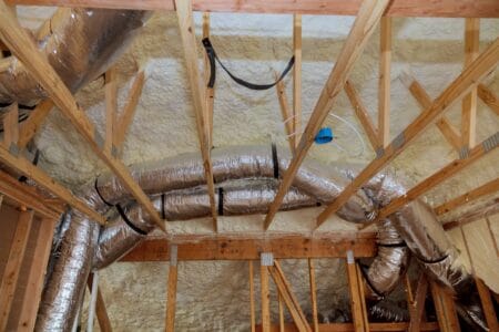 attic insulation with new air ducts